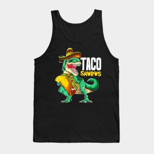 Tacosaurus Shirt Taco Cinco de Mayo Kids Boys Dinosaur Tank Top
